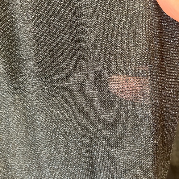 Ann Taylor Loft Women Black Striped Sheer Cardigan size M - Picture 11 of 13